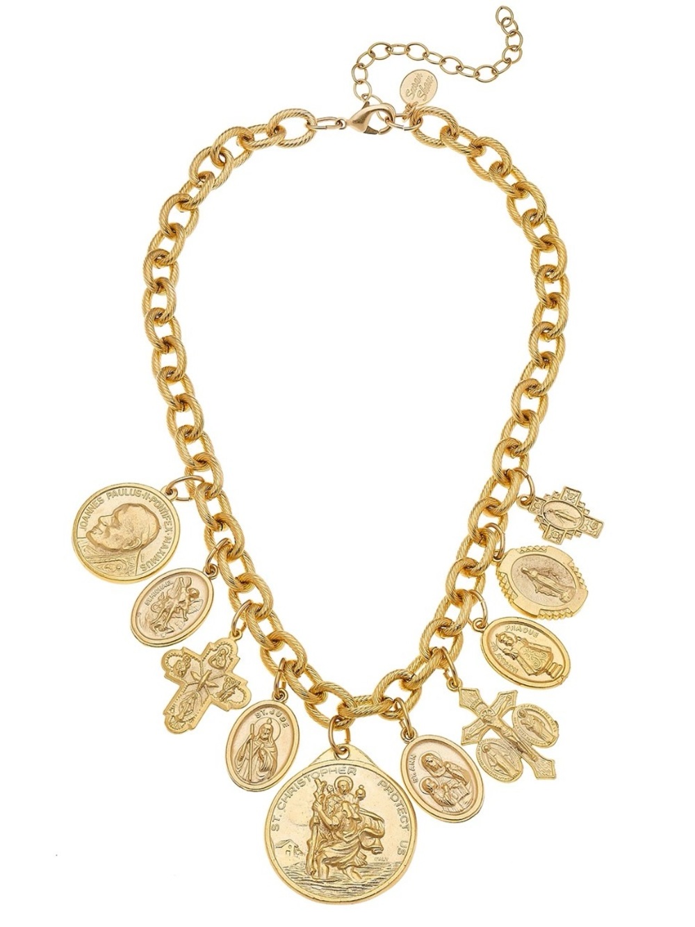 Susan Shaw Religious Necklace and cross earrings set